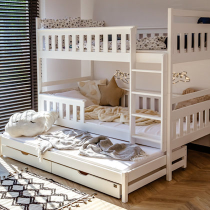 Bunk bed with barrier and three beds Kim