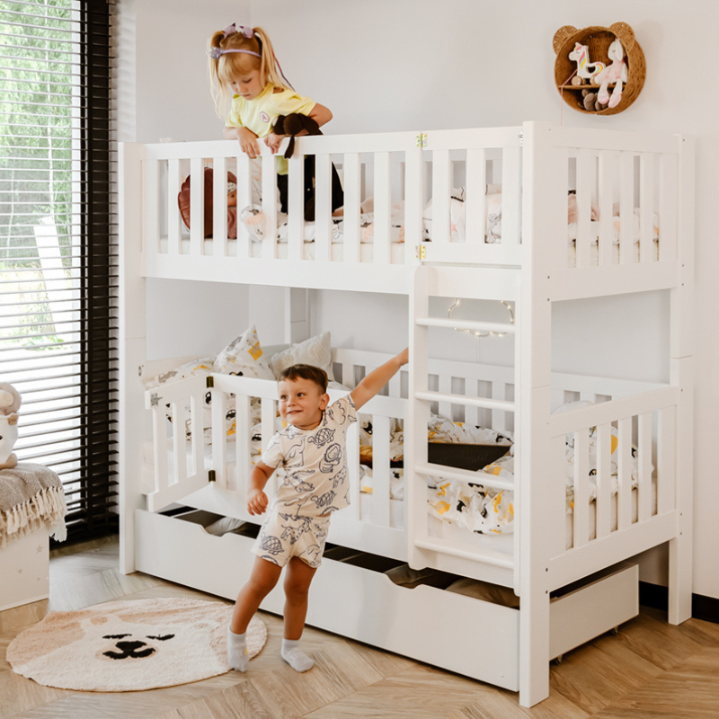 Bunk bed with barrier with lock, Kinley 