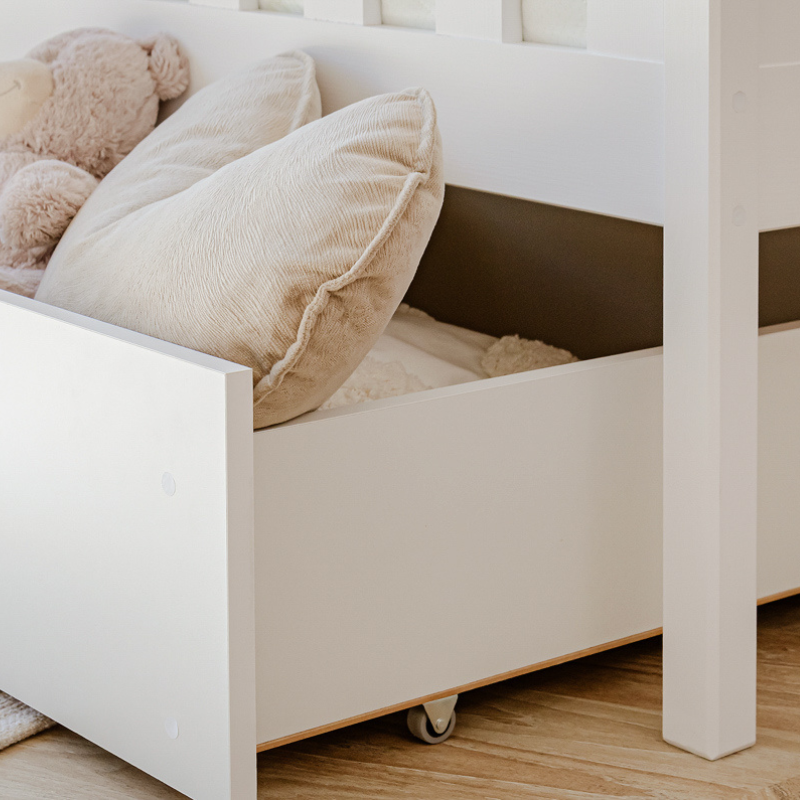 White bunk bed with storage, Daniel 90x200 cm - Babylove.se