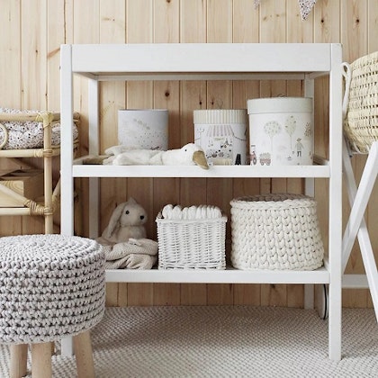 Classic shelf changing table, white