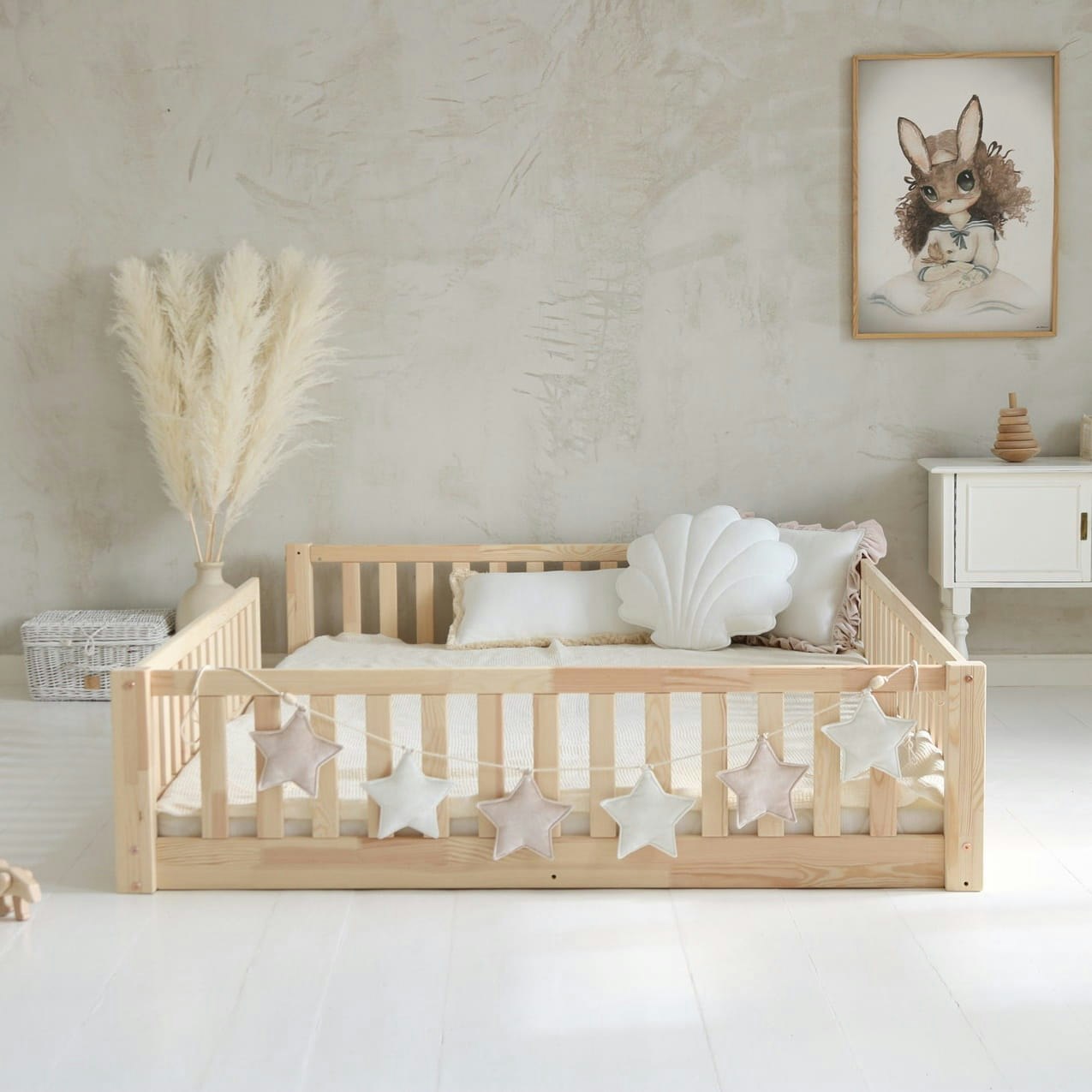 Natural large children's bed Lisa 140x190 cm 