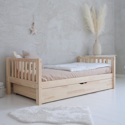 Children's bed Classic (various sizes) with storage box/extra bed