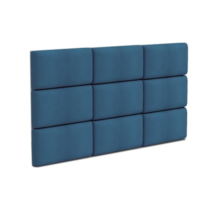Velour covered wall panels, blue (different sizes)