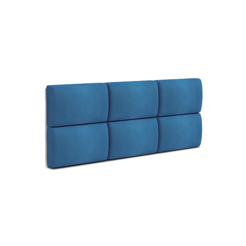 Velour covered wall panels, blue (different sizes) 