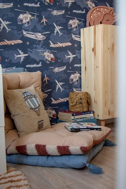 Dekorillo, tapet Planes and helicopters navy blue
