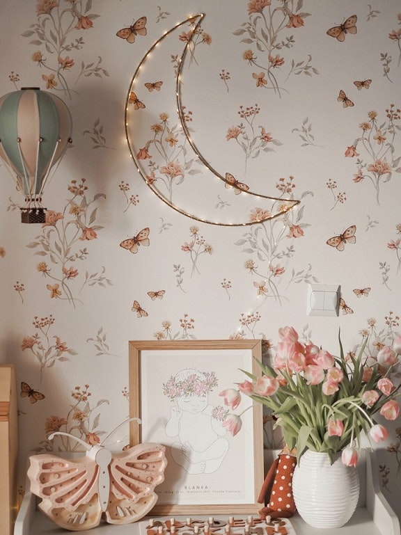 Dekorillo, wallpaper Flowers and butterflies 