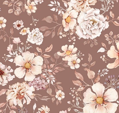 Dekorillo, wallpaper Boho flowers brown