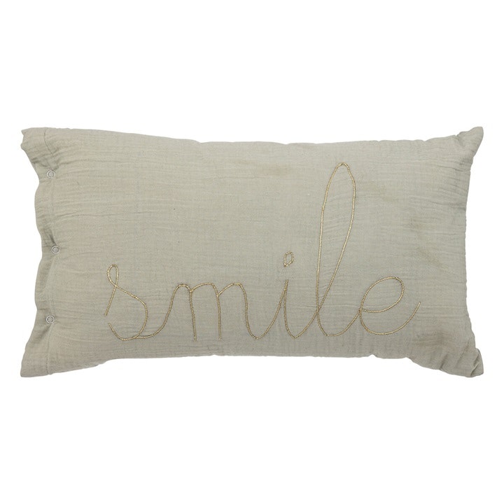 Green rectangular pillow, Smile 