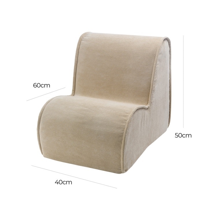 Meow, corduroy armchair for the children´'s room, sand 