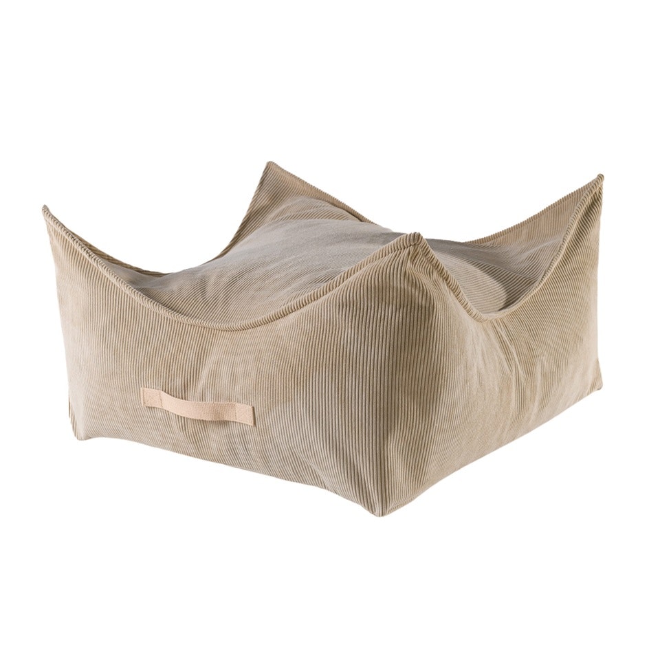 Meow, corduroy rectangular pouf, sand 