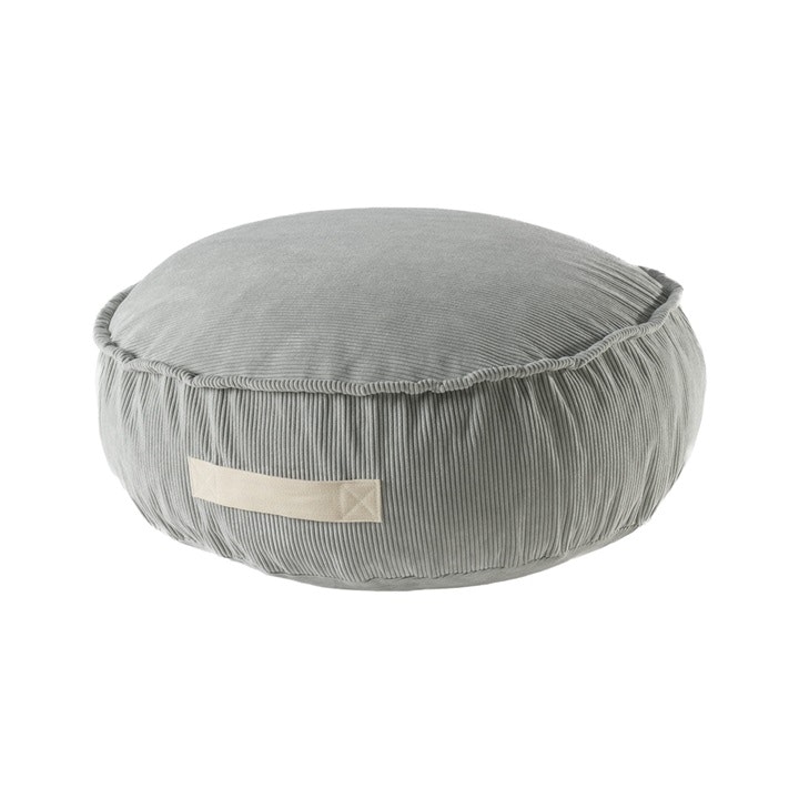 Meow, corduroy round pouf, grey 