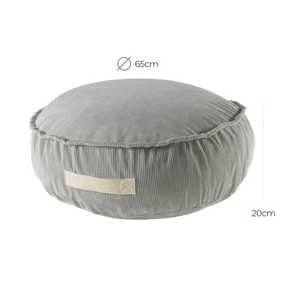 Meow, corduroy round pouf, grey