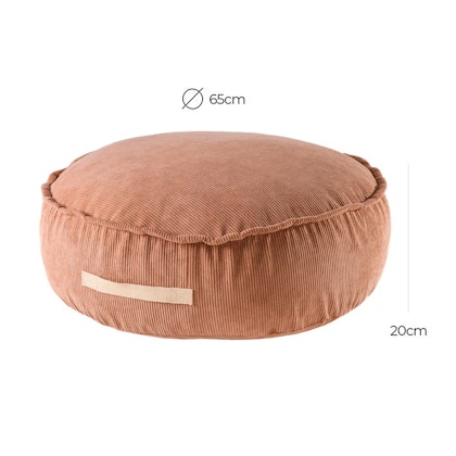 Meow, corduroy round pouf, brick