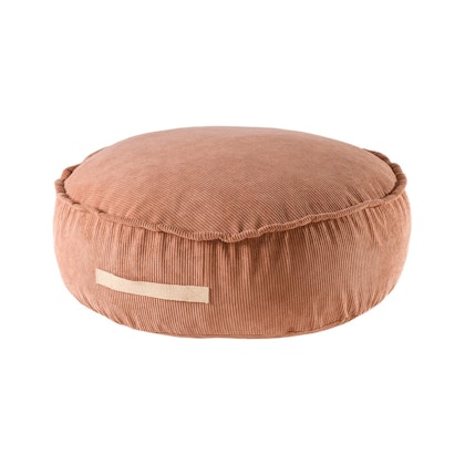 Meow, corduroy round pouf, brick