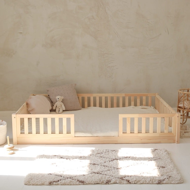 Natural large children's bed Lisa Duo 140x190 cm 