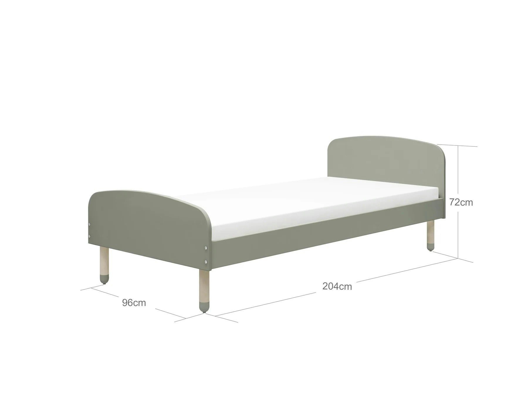 Flexa, single bed 90x200 cm Dots, natural green 