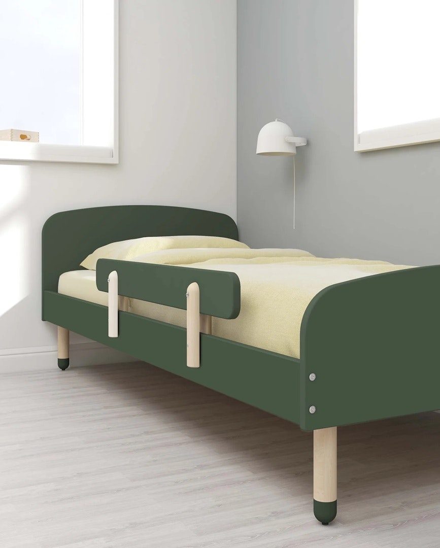 Flexa, single bed 90x190 cm Dots, deep green 