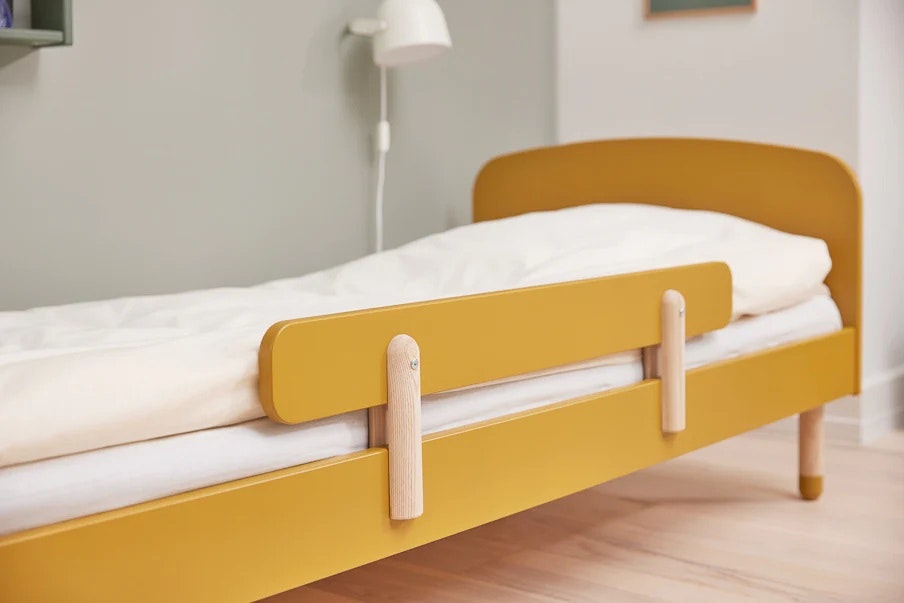 Flexa, single bed 90x190 cm Dots, mustard 