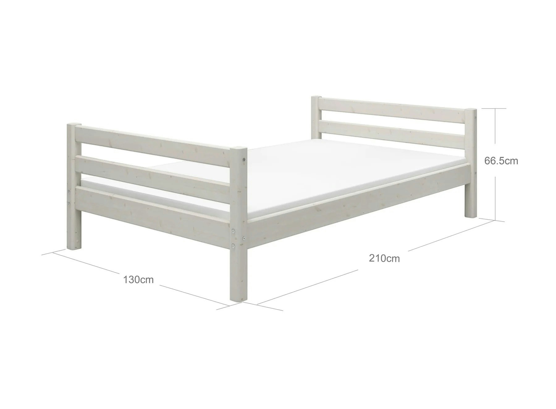 Flexa, children's bed 120x200 cm Classic, white 