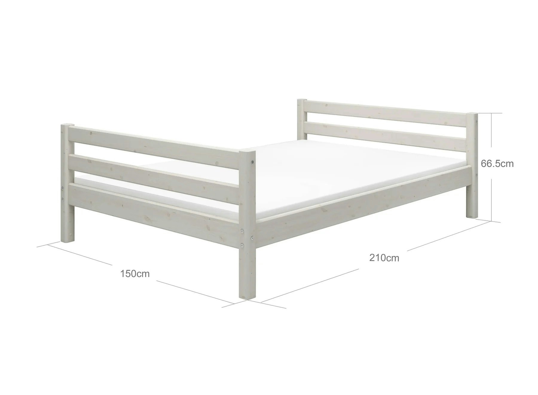 Flexa, children's bed 140x200 cm Classic, white 