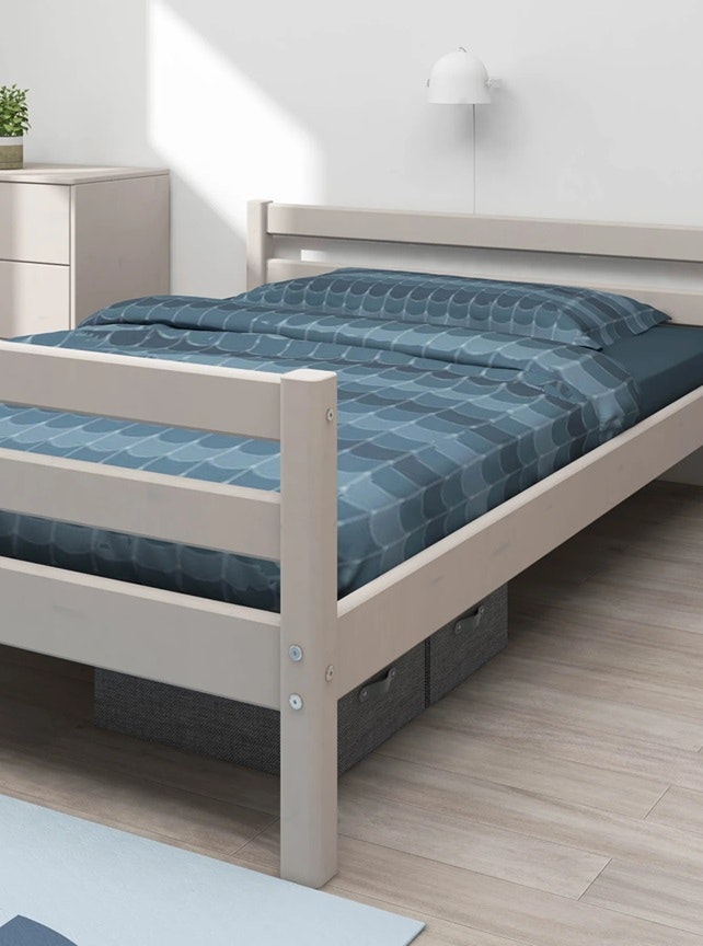 Flexa, children's bed 140x200 cm Classic, grey 