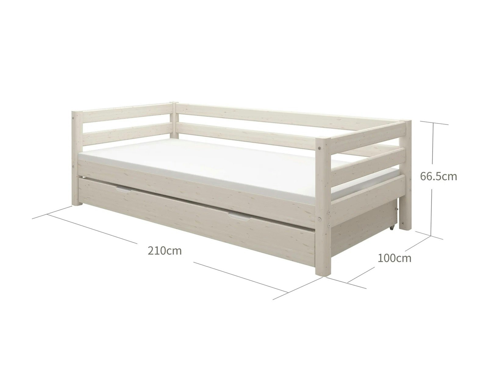 Flexa, children's bed with extendable bed 90x200 cm Classic, white 