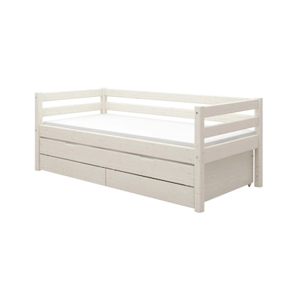 Flexa, barnsäng med förvaring och extra säng 90x200 cm Classic, vit
