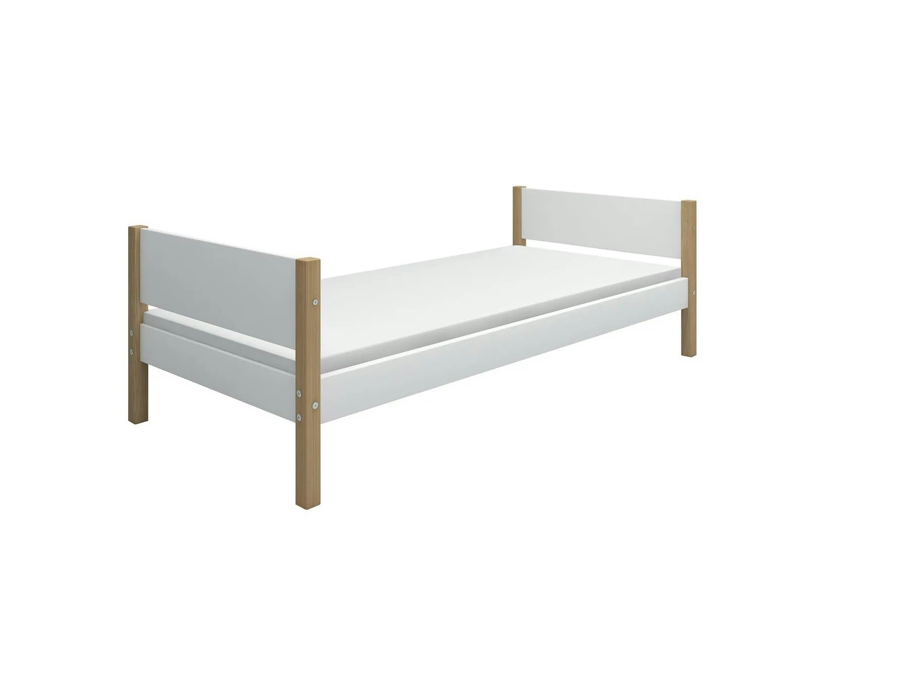 Flexa, children's bed single bed 90x200 cm Nor, white/oak 
