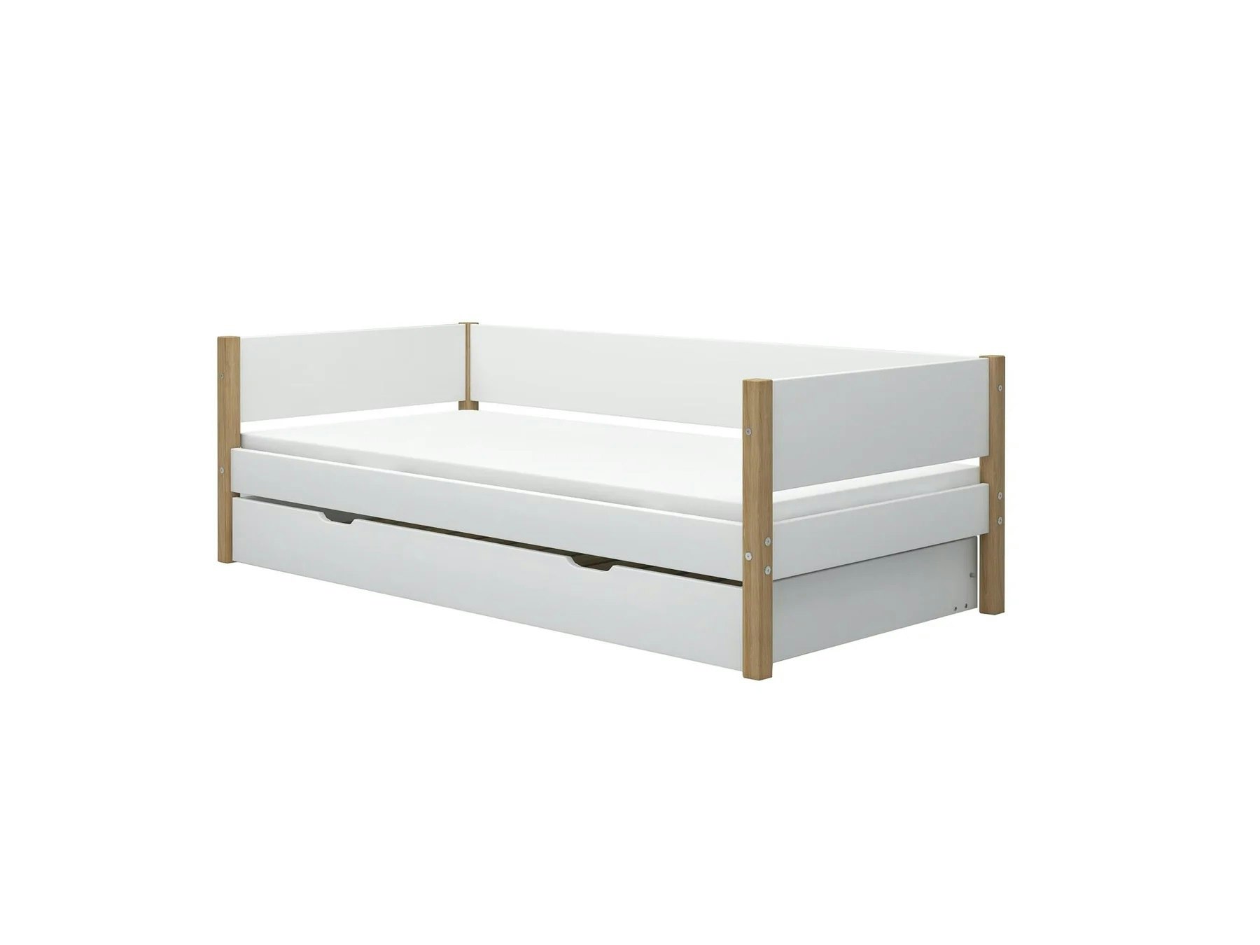 Flexa, children's bed with extendable bed 90x200 cm Nor, white/oak 