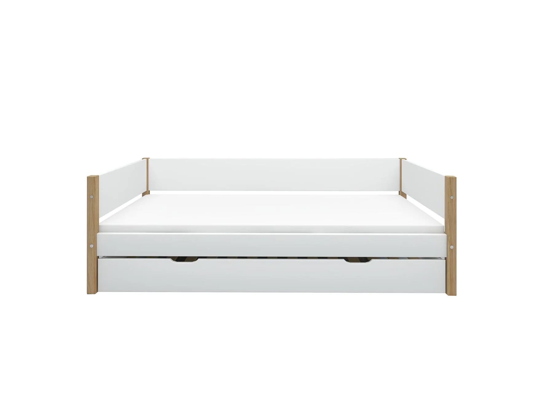 Flexa, barnsäng med utdragbar säng 90x200 cm Nor, vit/ek 