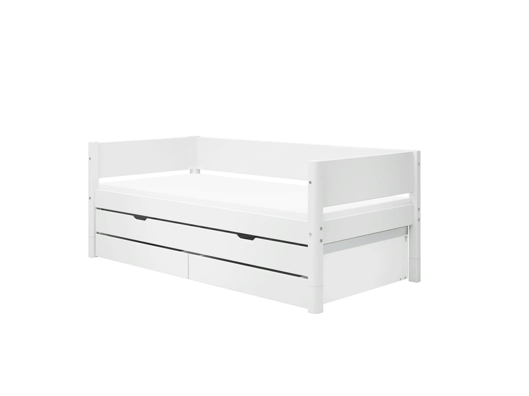 Flexa, children's bed with storage and extra bed 90x200 cm White 