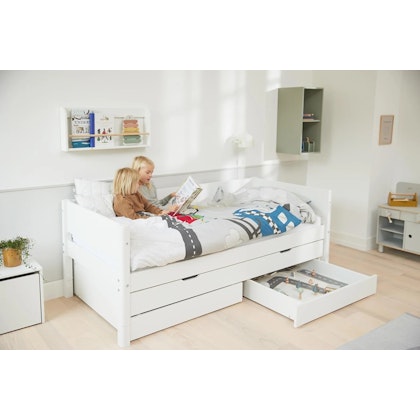Flexa, barnsäng med förvaring och extra säng 90x200 cm White