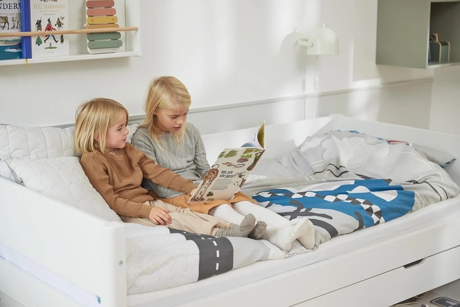 Flexa, children's bed with storage and extra bed 90x200 cm White 