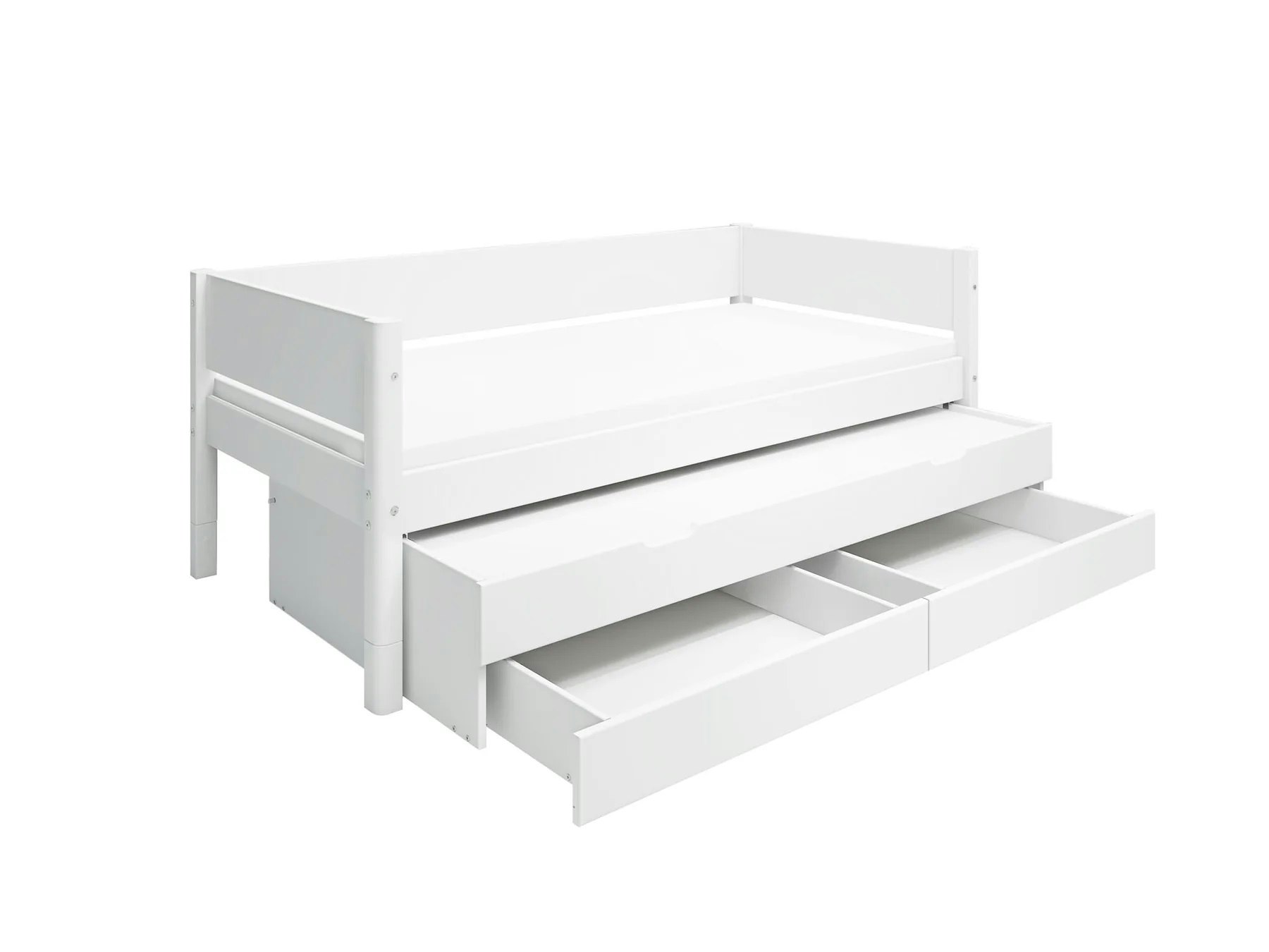 Flexa, children's bed with storage and extra bed 90x200 cm White 