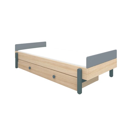 Flexa, children's bed single bed 90x200 cm Popsicle, blueberry oak