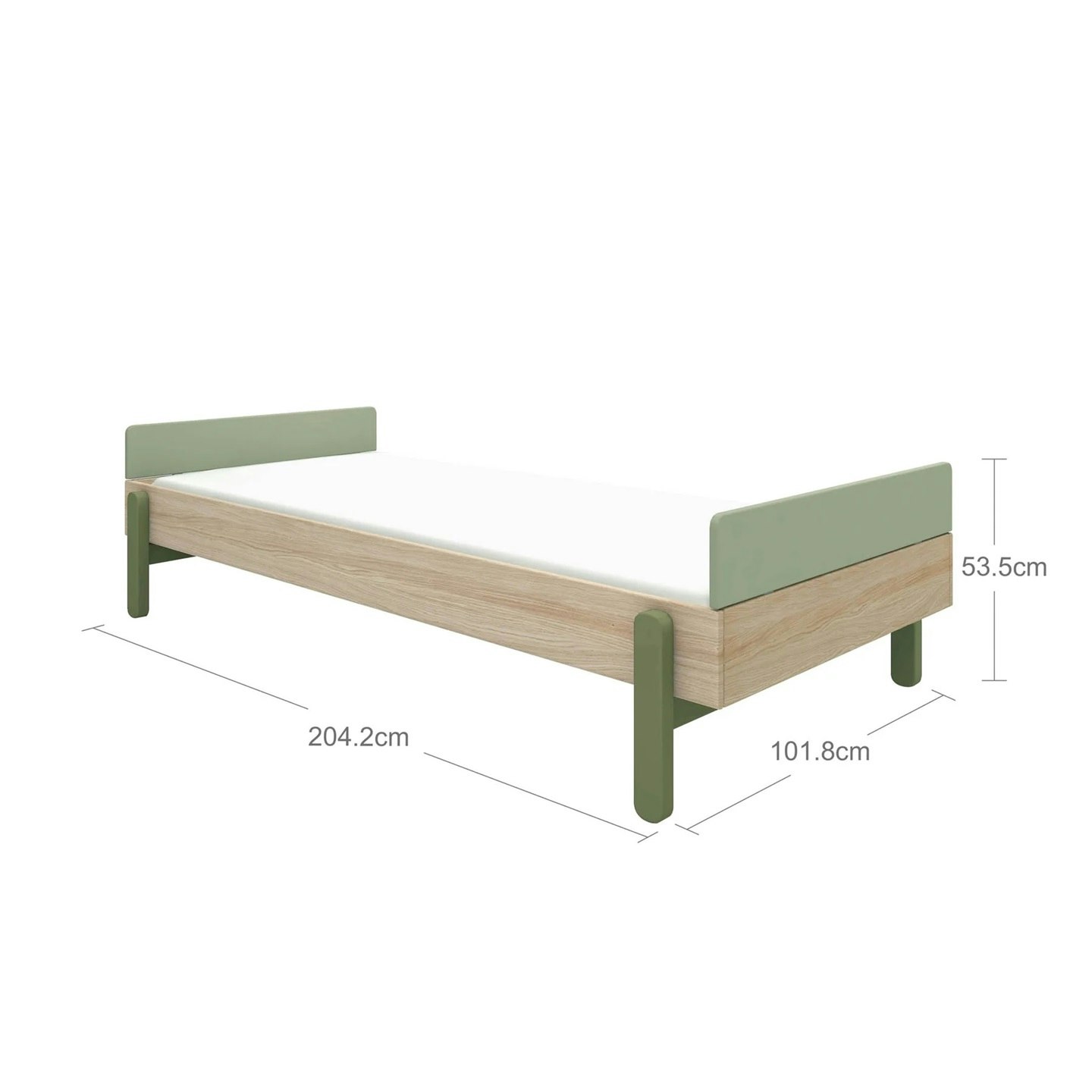 Flexa, children's bed single bed 90x200 cm Popsicle, kiwi oak 