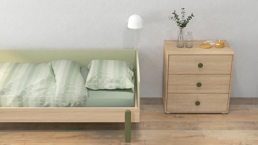 Flexa, children's bed daybed 90x200 cm Popsicle, kiwi oak 