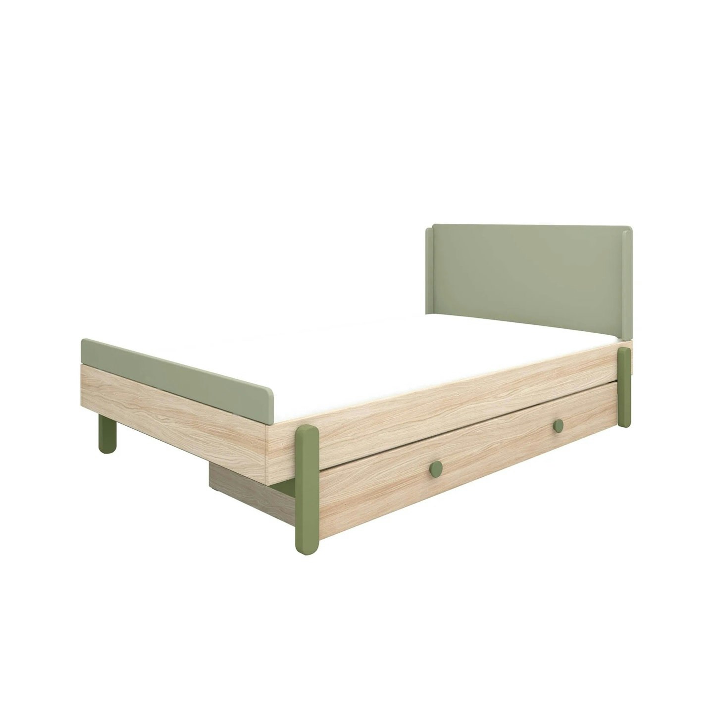 Flexa, children's bed with high headboard 120x200 cm Popsicle, kiwi oak 
