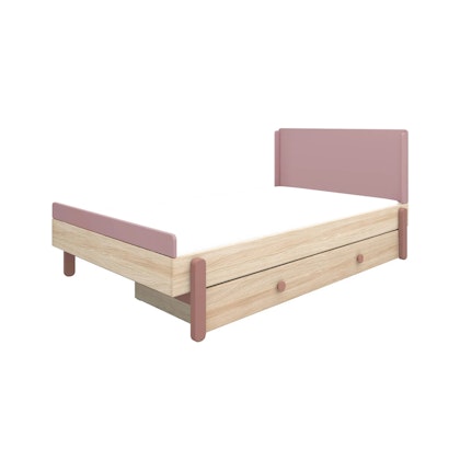 Flexa, children's bed with high headboard 120x200 cm Popsicle, cherry oak