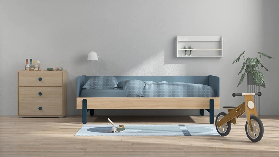 Flexa, junior bed daybed 120x200 cm Popsicle, blueberry oak 