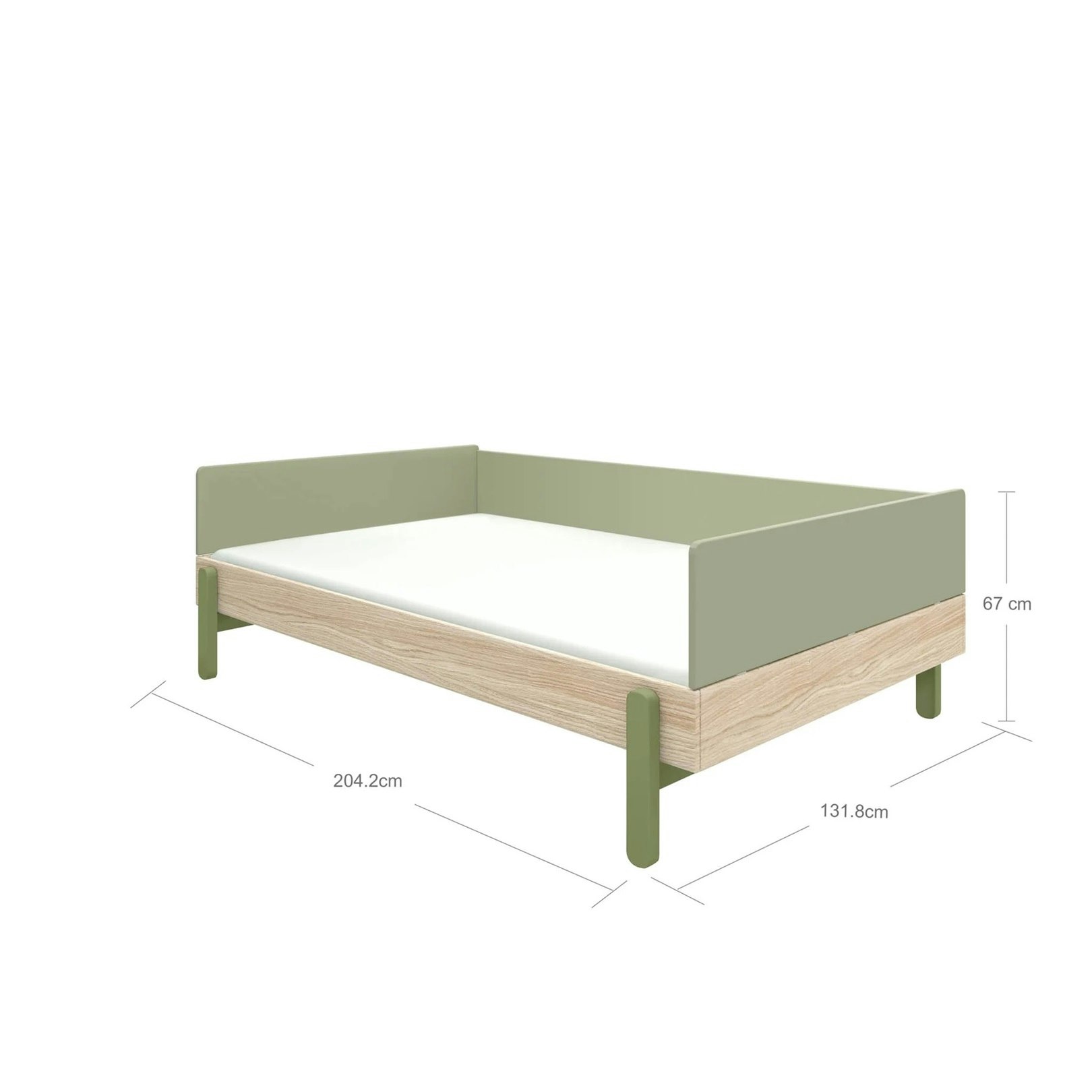 Flexa, junior bed daybed 120x200 cm Popsicle, kiwi oak 