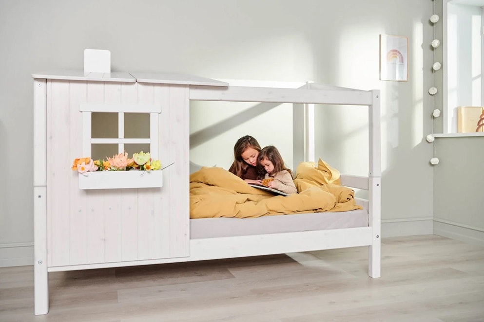 Flexa, house bed half house 90x200 cm Classic, white 