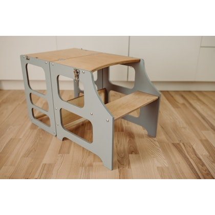 Duck Woodworks, Buildable kitchen helper grey/natural