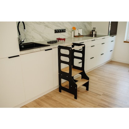 Duck Woodworks, Adjustable kitchen helper black/natural