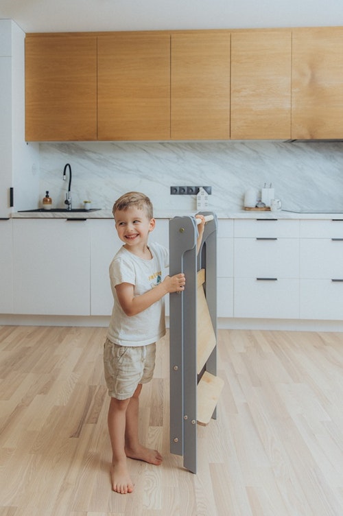 Duck Woodworks, Foldable kitchen helper, grey/natural