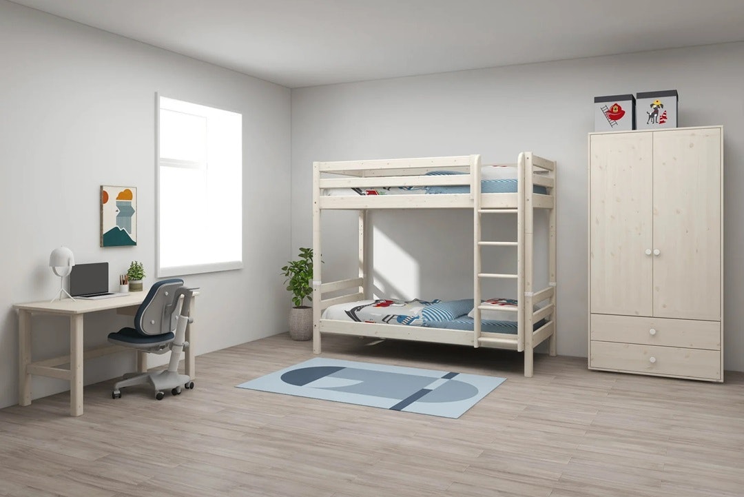 Flexa, high bunk bed Classic 90x200 cm, white 