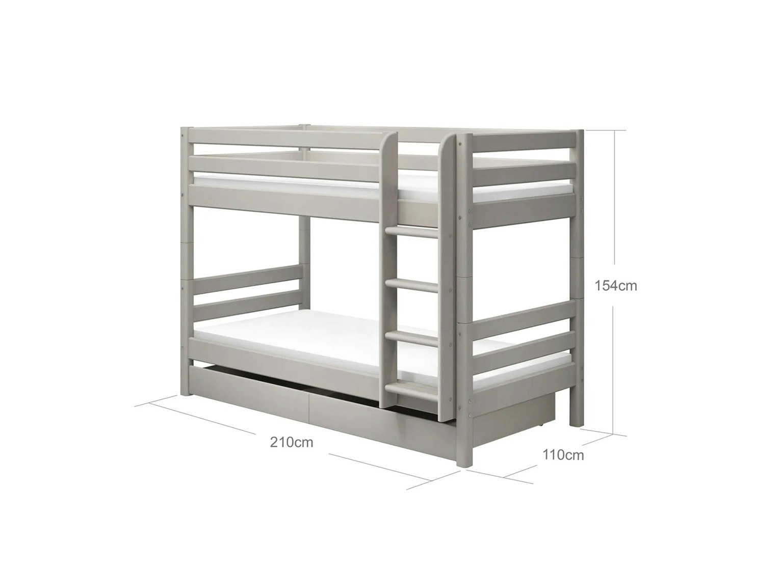 Flexa, bunk bed Classic 90x200 cm, grey 