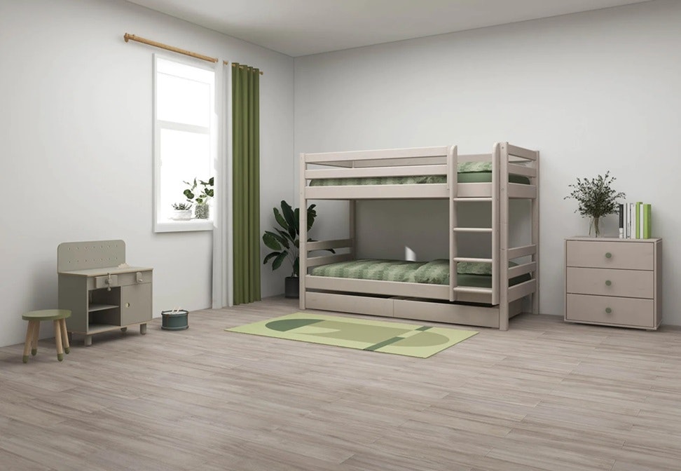 Flexa, bunk bed Classic 90x200 cm, grey 