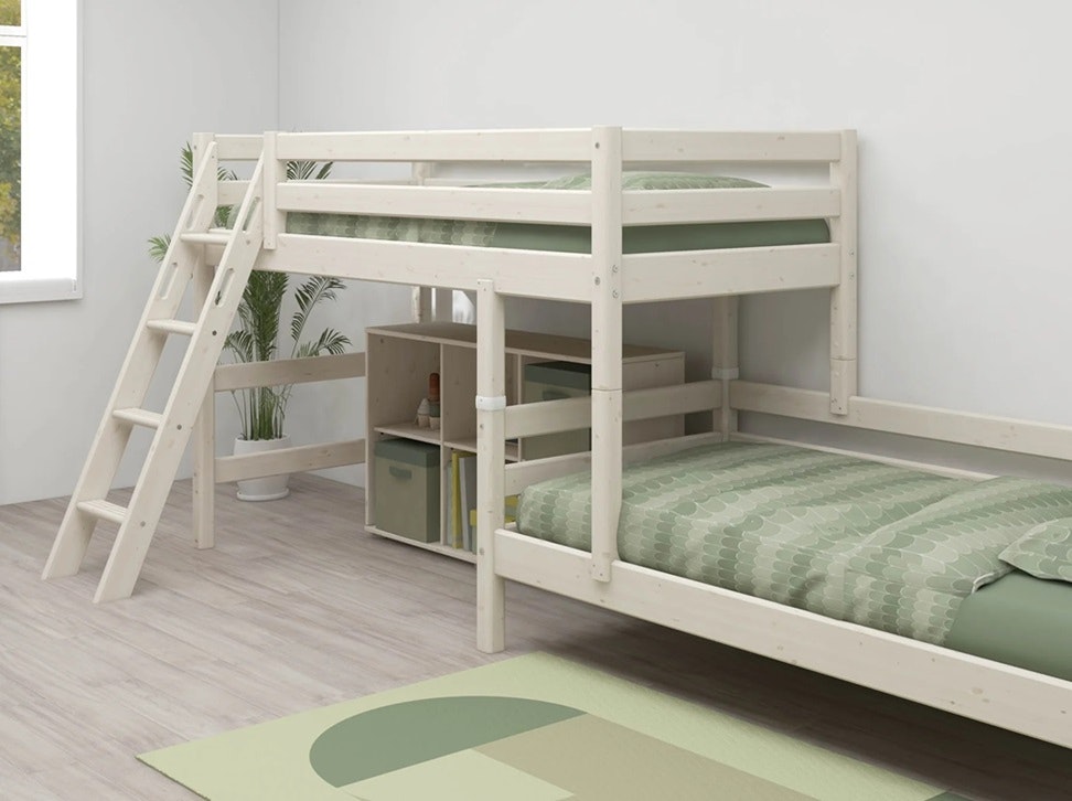 Flexa, bunk bed loft bed with extra bed Classic 90x200 cm, white 