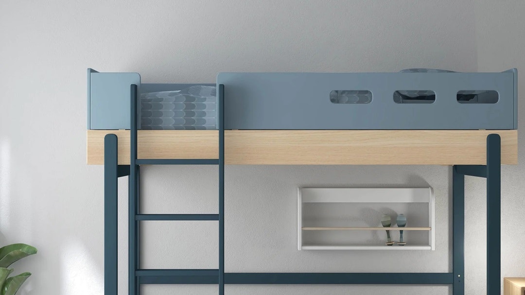 Flexa, bunk bed Popsicle 90x200 cm, blueberry oak 